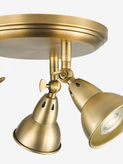 Dar Lighting Aged Brass Nathaniel 3lt Plate Spotlight - Image 3 of 6
