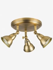 Dar Lighting Aged Brass Nathaniel 3lt Plate Spotlight - Image 5 of 6