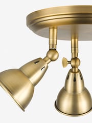 Dar Lighting Aged Brass Nathaniel 3lt Plate Spotlight - Image 6 of 6
