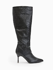 AllSaints Black Nori Shimmer Boots - Image 1 of 5