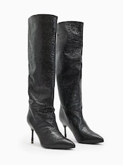 AllSaints Black Nori Shimmer Boots - Image 2 of 5