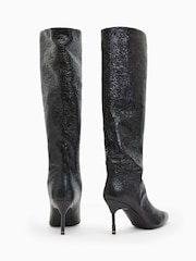 AllSaints Black Nori Shimmer Boots - Image 3 of 5