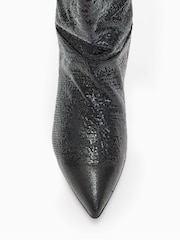 AllSaints Black Nori Shimmer Boots - Image 4 of 5