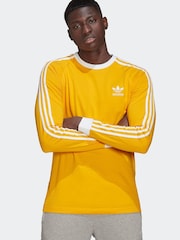 adidas Originals Yellow Adicolor Classics 3-Stripes Long-Sleeve Top - Image 1 of 6