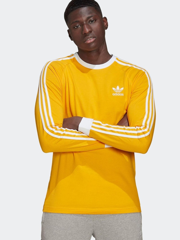 adidas Originals Yellow Adicolor Classics 3-Stripes Long-Sleeve Top - Image 1 of 6