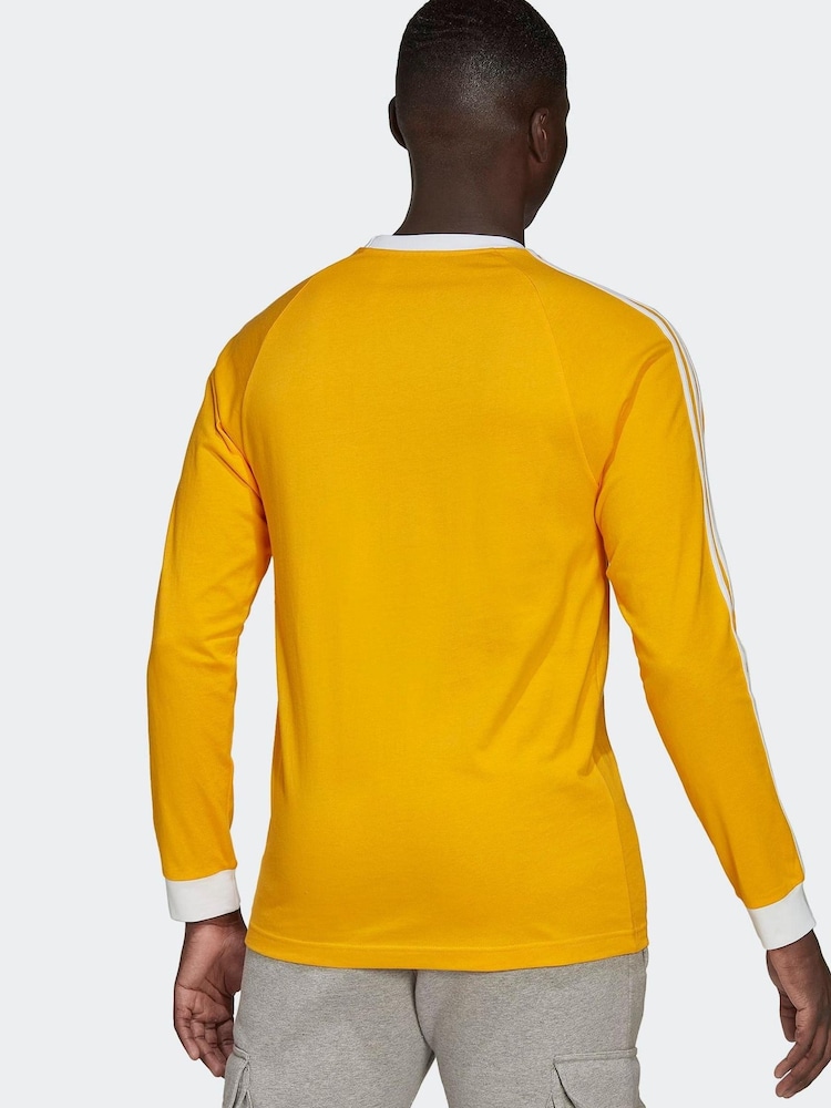 adidas Originals Yellow Adicolor Classics 3-Stripes Long-Sleeve Top - Image 2 of 6