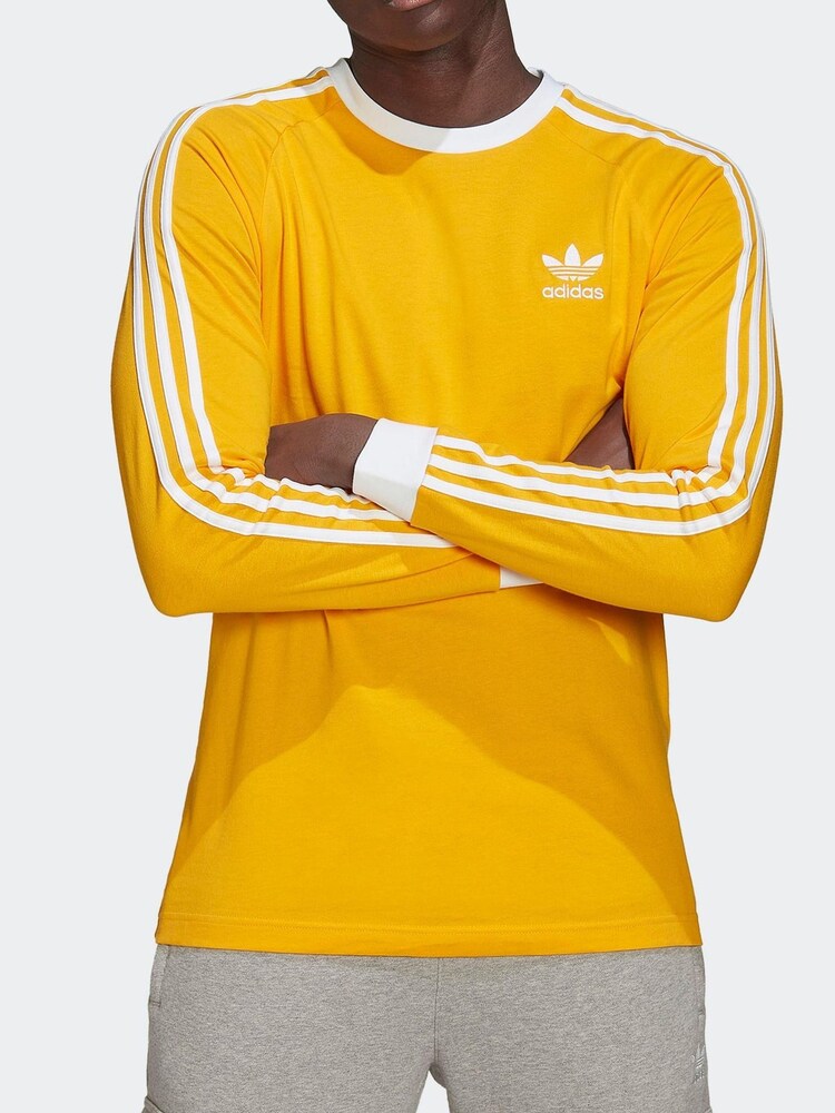 adidas Originals Yellow Adicolor Classics 3-Stripes Long-Sleeve Top - Image 3 of 6