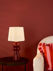 Dar Lighting Pink Ceramic & Polished Chrome Jordana Table Lamp - Image 1 of 6