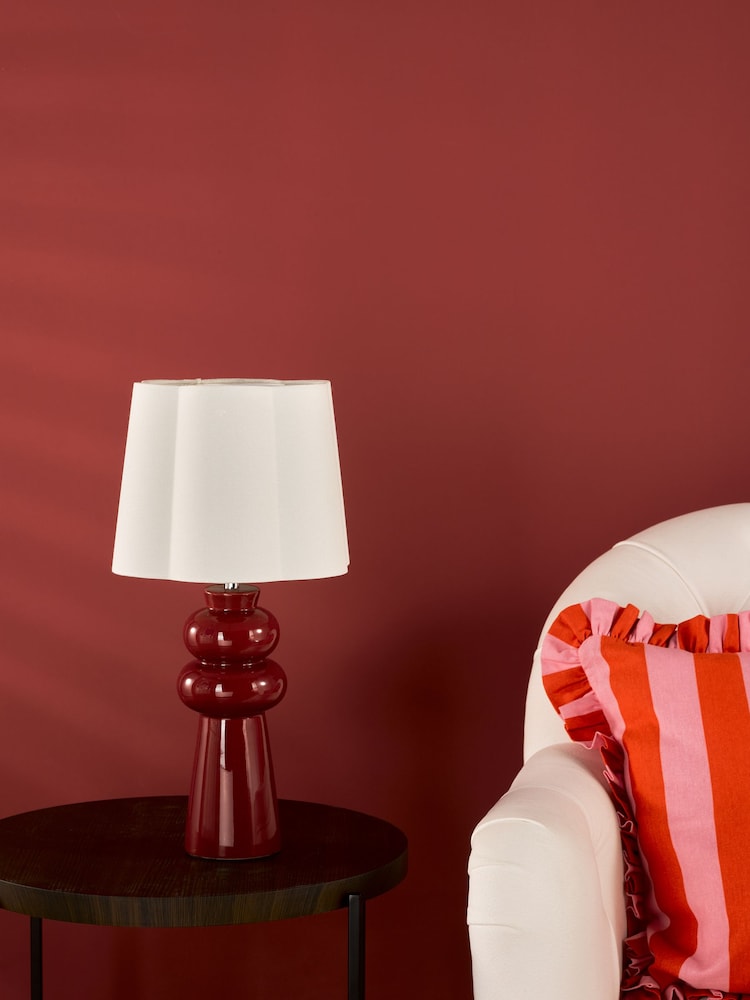 Dar Lighting Pink Ceramic & Polished Chrome Jordana Table Lamp - Image 2 of 6 Dar Lighting Pink Ceramic & Polished Chrome Jordana Table Lamp - Image 2 of 6