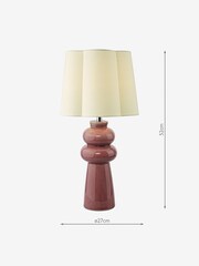 Dar Lighting Pink Ceramic & Polished Chrome Jordana Table Lamp - Image 4 of 6