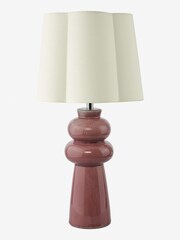 Dar Lighting Pink Ceramic & Polished Chrome Jordana Table Lamp - Image 5 of 6