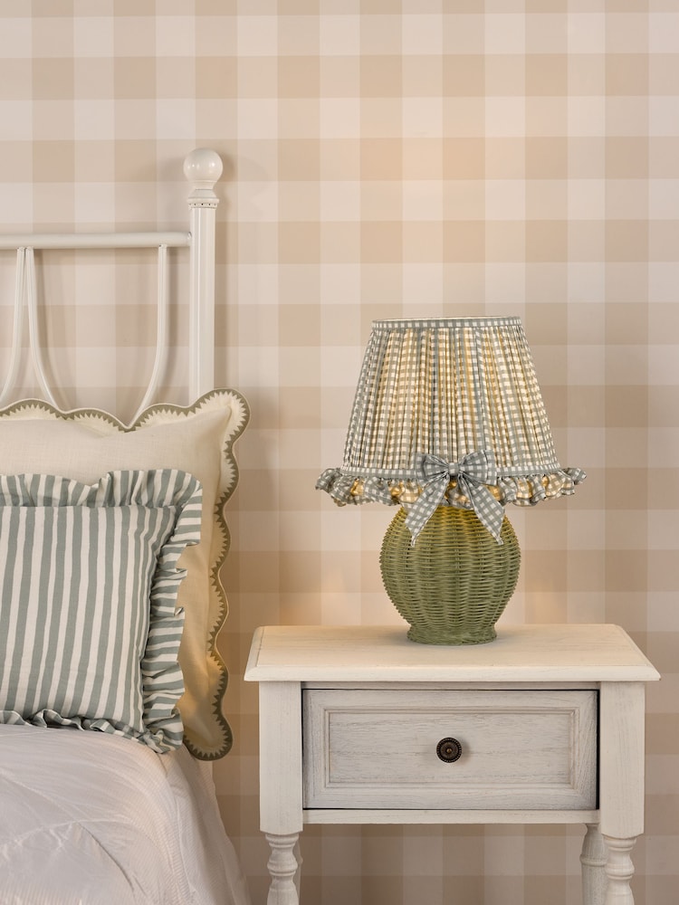 Dar Lighting Matt Green & Antique Brass Omer Table Lamp - Image 1 of 6 Dar Lighting Matt Green & Antique Brass Omer Table Lamp - Image 1 of 6