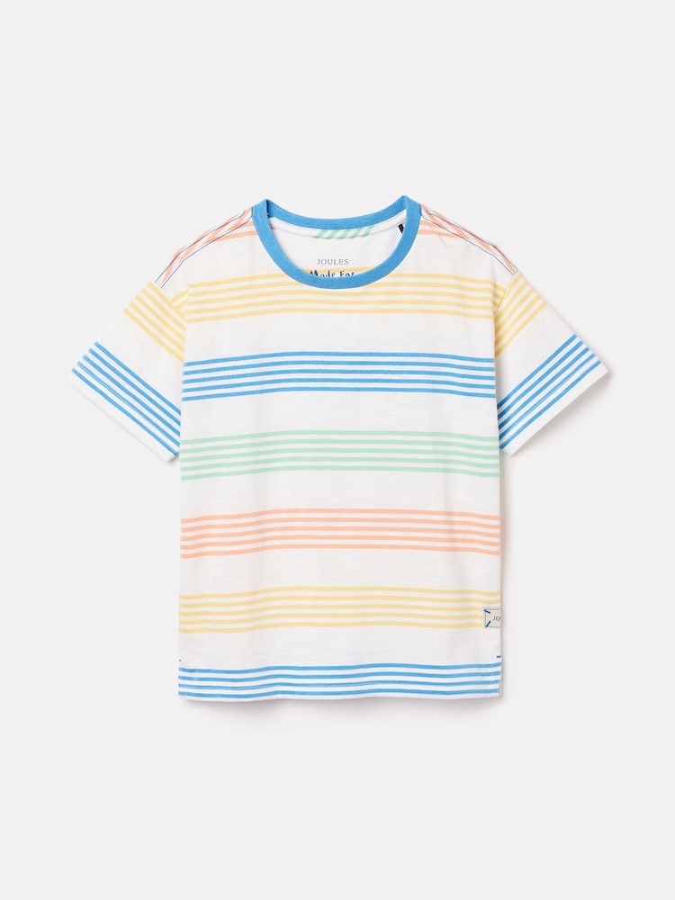 Blanco y azul - Camiseta de manga corta a rayas con cuello redondo y efecto lavado para niños de Joules - Imagen 1 de 6 Blanco y azul - Camiseta de manga corta a rayas con cuello redondo y efecto lavado para niños de Joules - Imagen 1 de 6