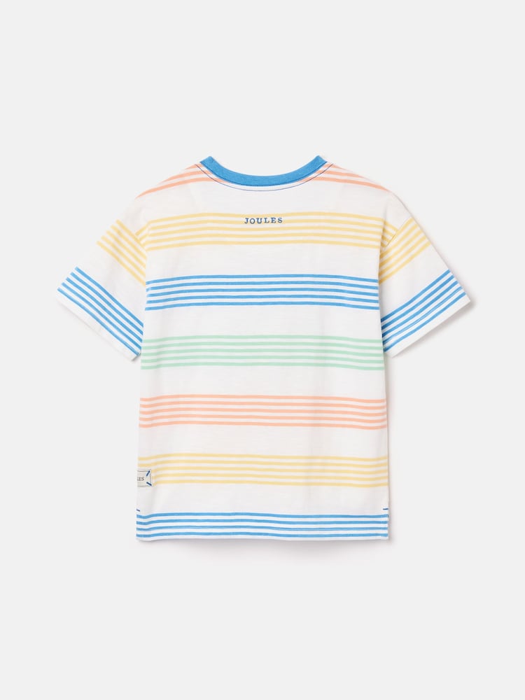 Blanco y azul - Camiseta de manga corta a rayas con cuello redondo y efecto lavado para niños de Joules - Imagen 2 de 6 Blanco y azul - Camiseta de manga corta a rayas con cuello redondo y efecto lavado para niños de Joules - Imagen 2 de 6