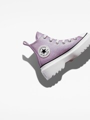 Converse Lilac Purple Lugged Glitter Lift Junior Trainers - Image 7 of 8