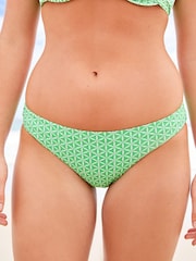 Green Geo High Leg Bikini Bottoms - Image 1 of 6