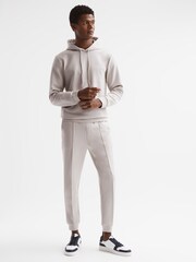Reiss Off White James Slim Fit Interlock Drawstring Motif Hoodie - Image 3 of 6