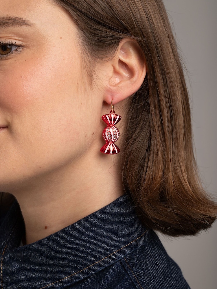 Aela Red Christmas Sweet Drop Earrings - Image 1 of 3