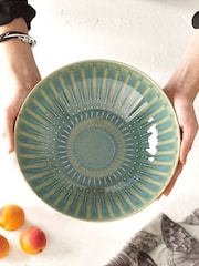 Kew Gardens Green Stoneware Salad Bowl - Image 1 of 4