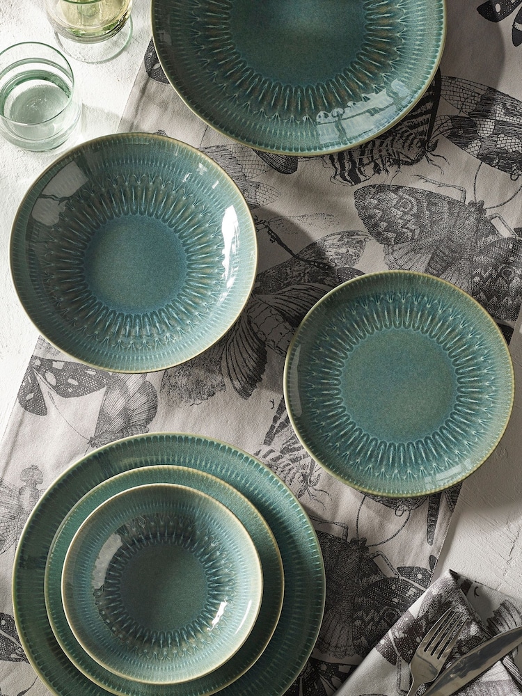 Kew Gardens Green Stoneware Salad Bowl - Image 2 of 4