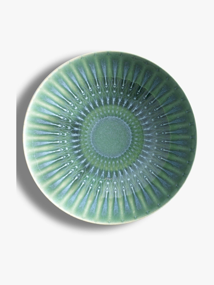 Kew Gardens Green Stoneware Salad Bowl - Image 4 of 4