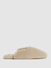 Reiss Camel Ava Faux Shearling Slippers - Image 1 of 6