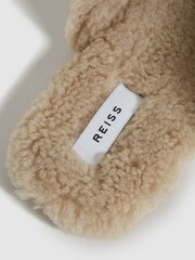 Reiss Camel Ava Faux Shearling Slippers - Image 4 of 6