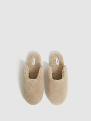 Reiss Camel Ava Faux Shearling Slippers - Image 5 of 6