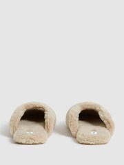Reiss Camel Ava Faux Shearling Slippers - Image 6 of 6