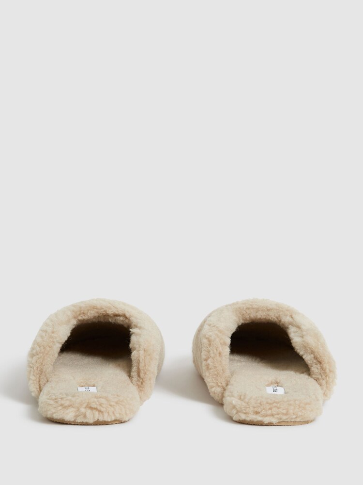 Reiss Camel Ava Faux Shearling Slippers - Image 6 of 6 Reiss Camel Ava Faux Shearling Slippers - Image 6 of 6