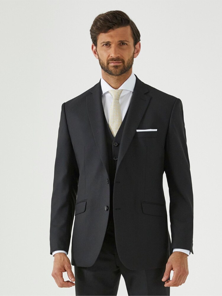 Skopes Black Tailored Fit Montague Suit: Jacket - Image 1 of 6
