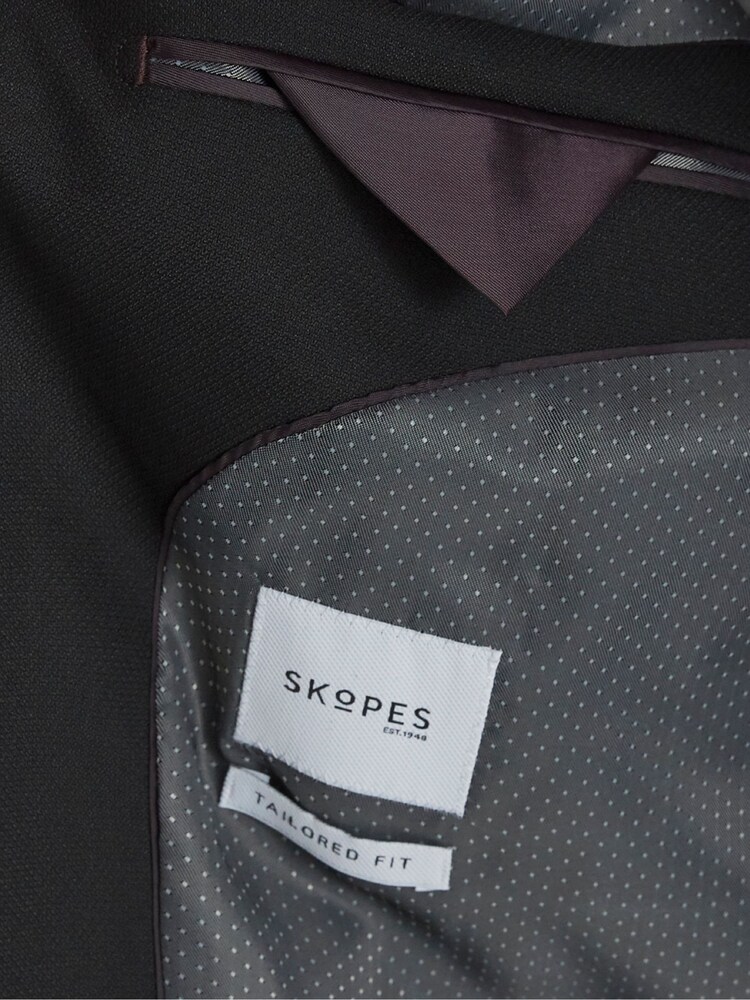 Skopes Black Tailored Fit Montague Suit: Jacket - Image 6 of 6