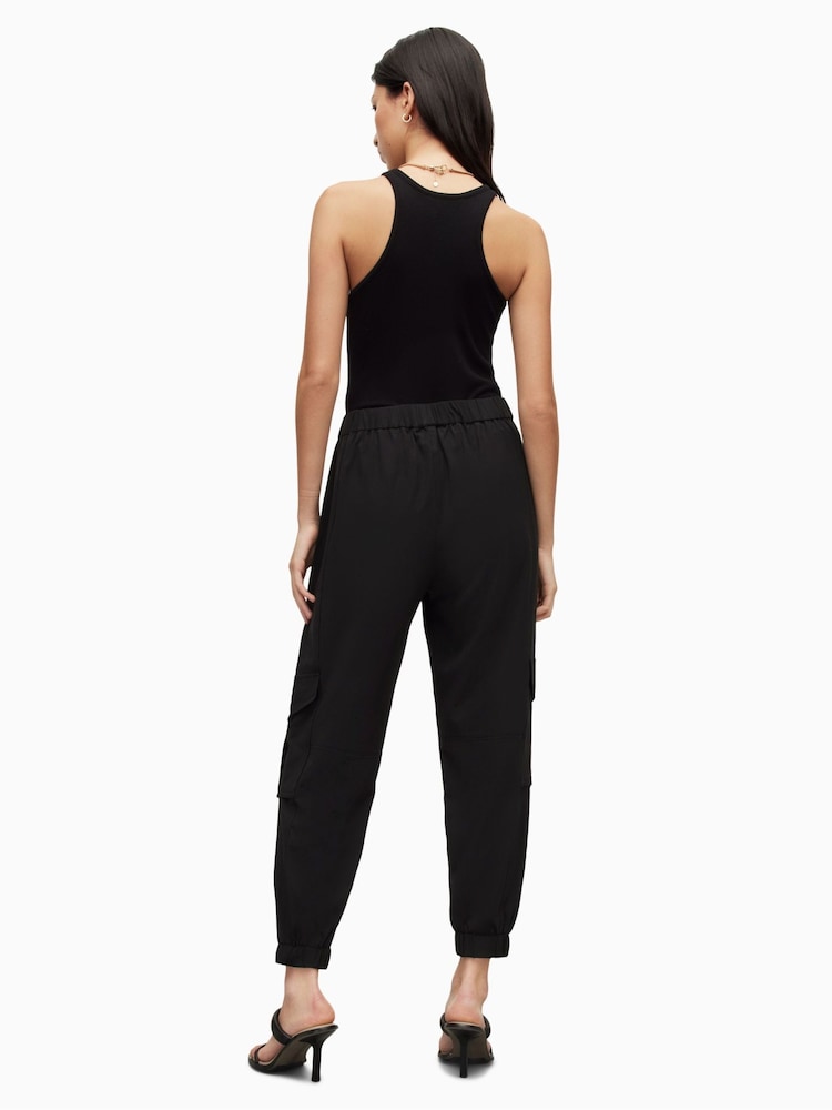 AllSaints Black Frieda Jersey Trousers - Image 2 of 6