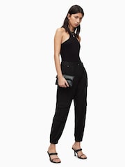 AllSaints Black Frieda Jersey Trousers - Image 3 of 6