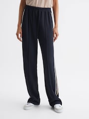 Reiss Navy Odell Petite Wide Leg Pull On Trousers - Image 6 of 8