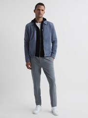 Reiss Black Newman Zip Through Merino Hoodie - Image 6 of 6