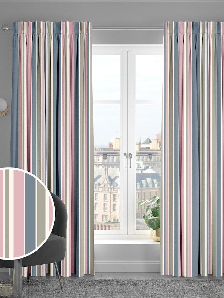 Pink Huddson Made To Measure 100% Cotton Curtains - Image 1 of 9