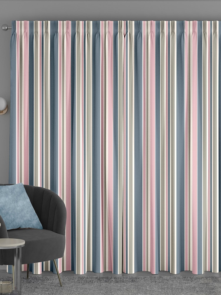Pink Huddson Made To Measure 100% Cotton Curtains - Image 2 of 9