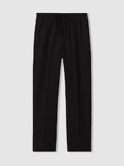 Reiss Black Hailey Petite Tapered Pull On Trousers - Image 2 of 7