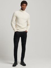 Superdry White Alpaca Chunky Roll Neck Jumper - Image 2 of 4
