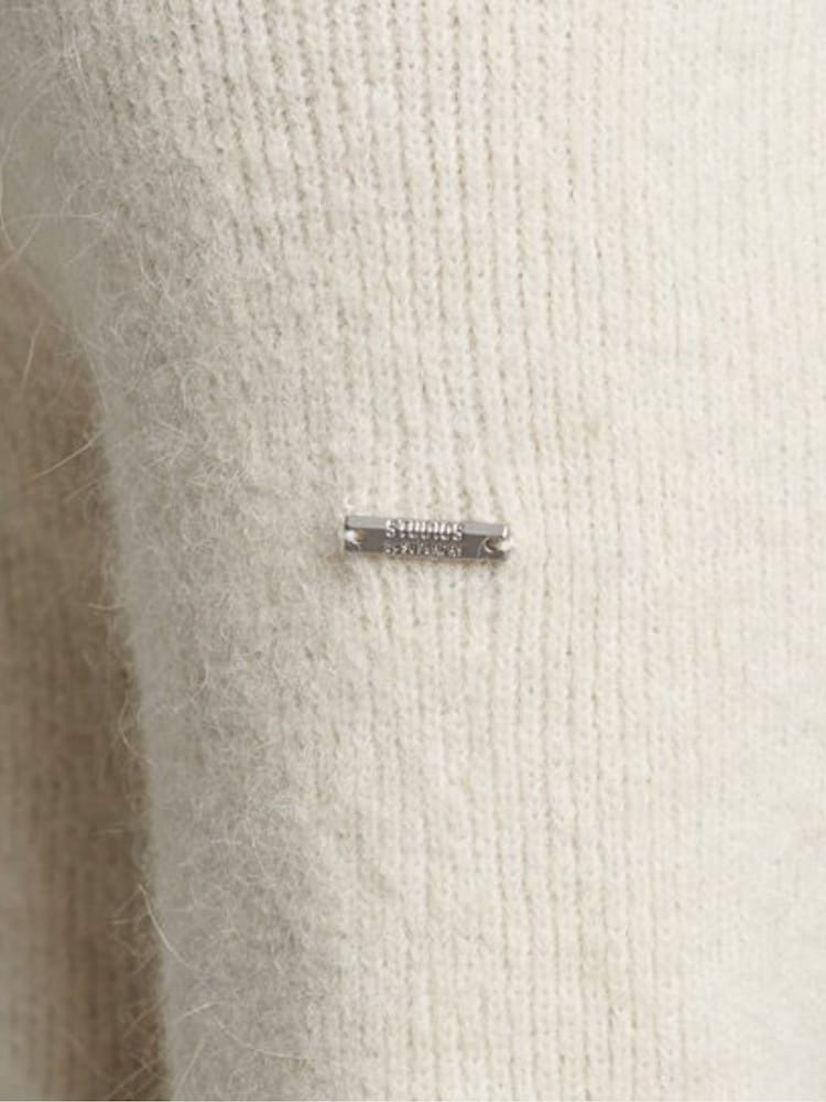 Superdry White Alpaca Chunky Roll Neck Jumper - Image 4 of 4