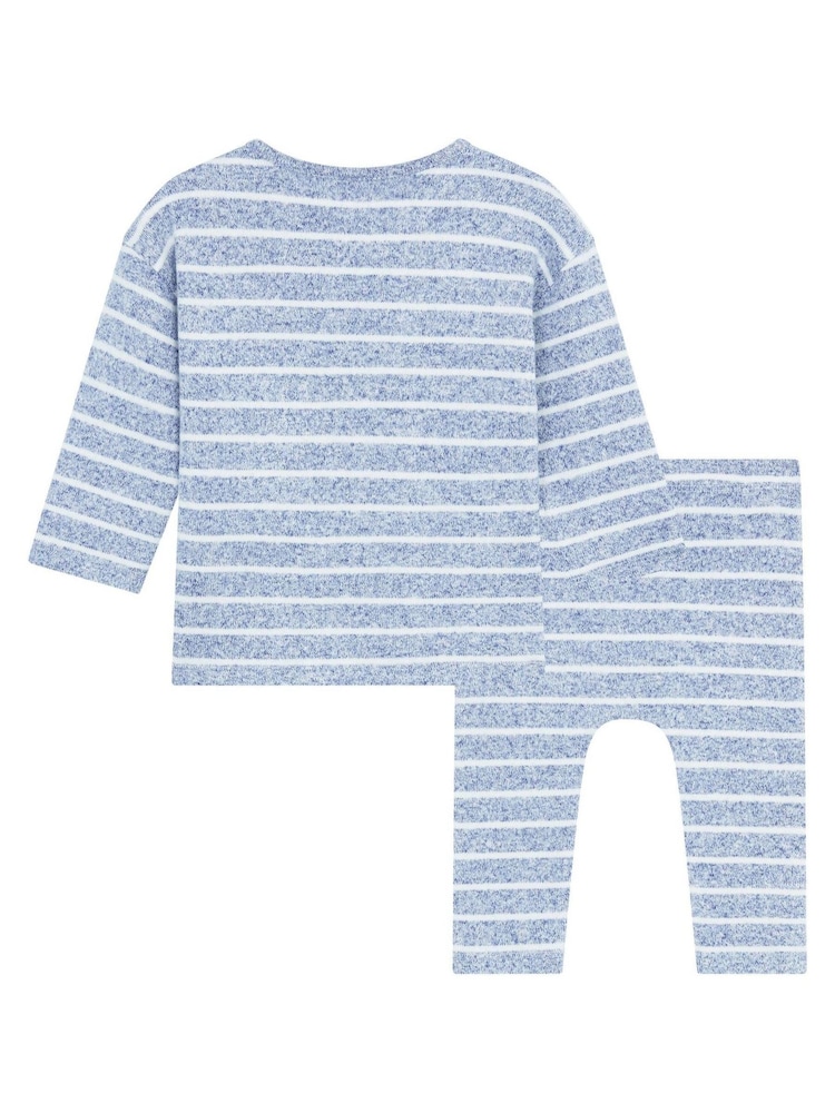 F&F Super Soft Blue Stripe Legging Set - Image 2 of 2