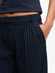 Superdry Blue Mid Rise Pinstripe Trousers - Image 3 of 6