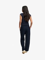 Superdry Blue Mid Rise Pinstripe Trousers - Image 5 of 6