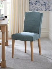 Laura Ashley Set of 2 Harley Dark Seaspray Calderbridge Oak Effect Leg Dining Chairs - Image 1 of 7