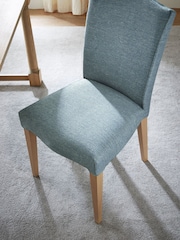 Laura Ashley Set of 2 Harley Dark Seaspray Calderbridge Oak Effect Leg Dining Chairs - Image 2 of 7