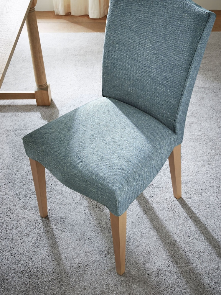 Laura Ashley Set of 2 Harley Dark Seaspray Calderbridge Oak Effect Leg Dining Chairs - Image 2 of 7