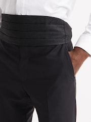 Reiss Black Blast Wool Blend Patterned Cummerbund Tie - Image 5 of 5