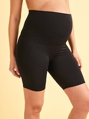 Black Maternity Sports Cycling Shorts - Image 3 of 7