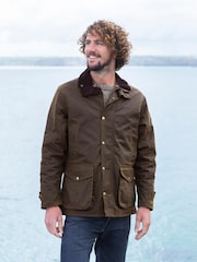 Celtic & Co. Mens Waxed 100% Cotton Brown Jacket - Image 2 of 9